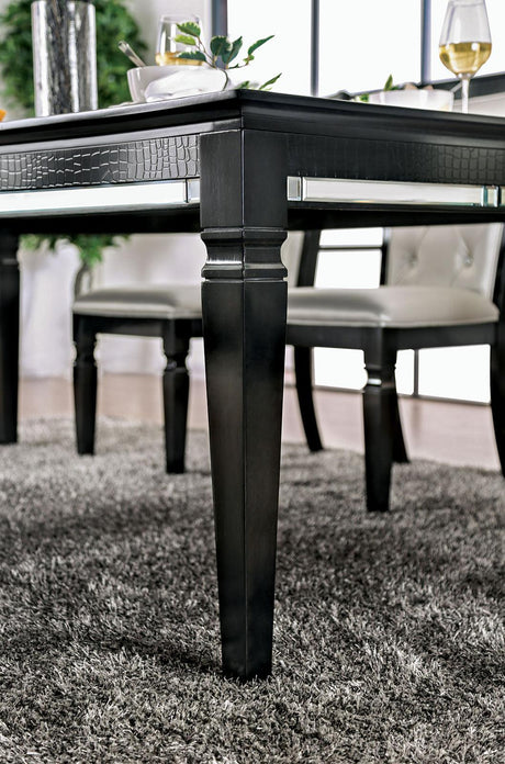 Alena Black/Silver Dining Table by Furniture of America at Eve Furniture