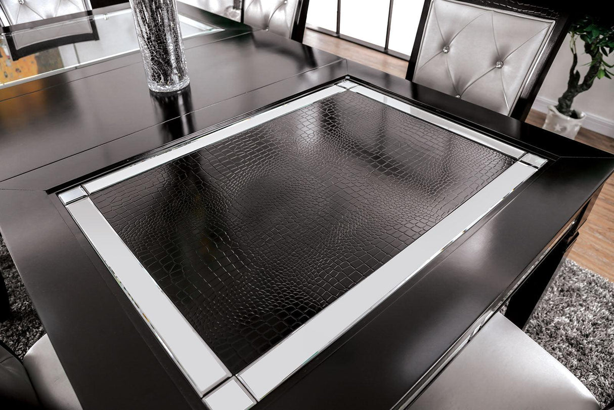 Alena Black/Silver Dining Table Only by Furniture of America at Eve Furniture