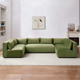 Aleny Green Velvet Modular Corner Sofa by Ashcroft Furniture at Eve Furniture