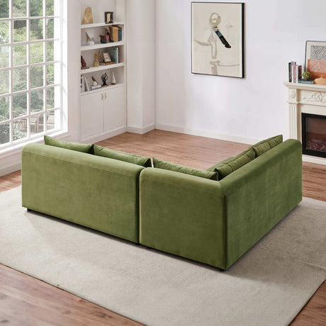 Aleny Green Velvet Modular Corner Sofa by Ashcroft Furniture at Eve Furniture