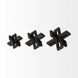 Aleph (Set of 3) Black Metal Small Medium & Large Jacks by Mercana at Eve Furniture