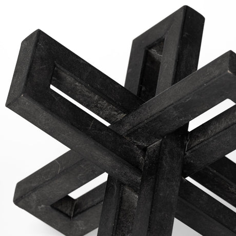 Aleph (Set of 3) Black Metal Small Medium & Large Jacks by Mercana at Eve Furniture
