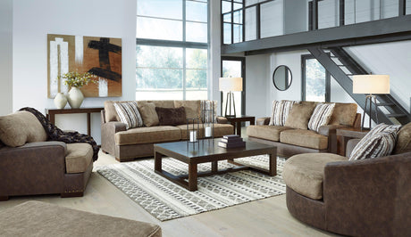 Alesbury Chocolate Living Room Set by Ashley at Eve Furniture