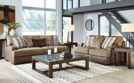 Alesbury Chocolate Living Room Set by Ashley at Eve Furniture