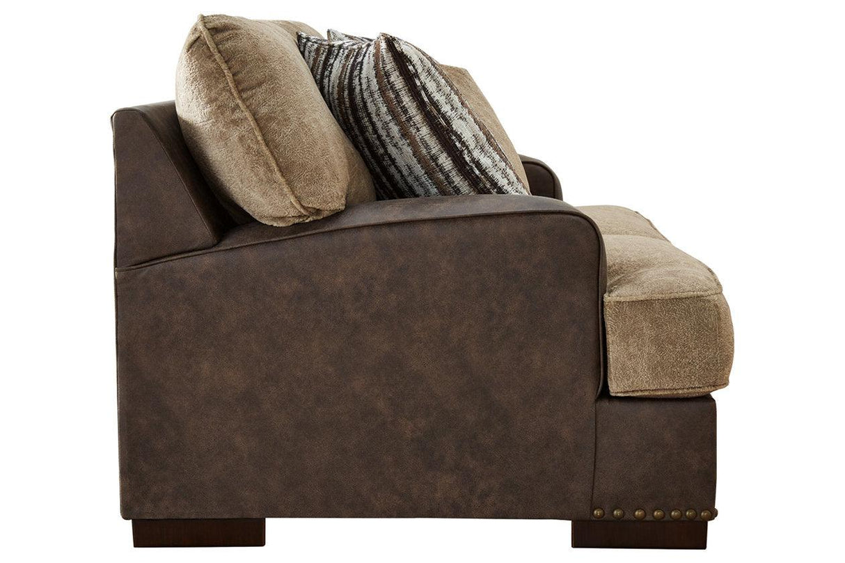 Alesbury Chocolate Loveseat by Ashley at Eve Furniture