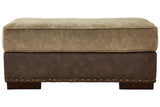Alesbury Chocolate Ottoman by Ashley at Eve Furniture