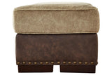 Alesbury Chocolate Ottoman by Ashley at Eve Furniture