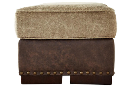 Alesbury Chocolate Ottoman by Ashley at Eve Furniture