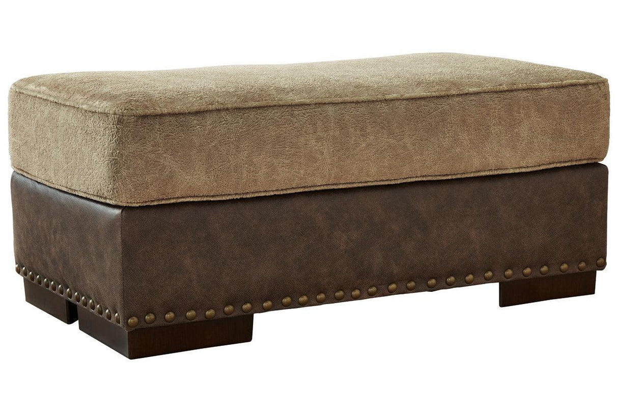 Alesbury Chocolate Ottoman by Ashley at Eve Furniture