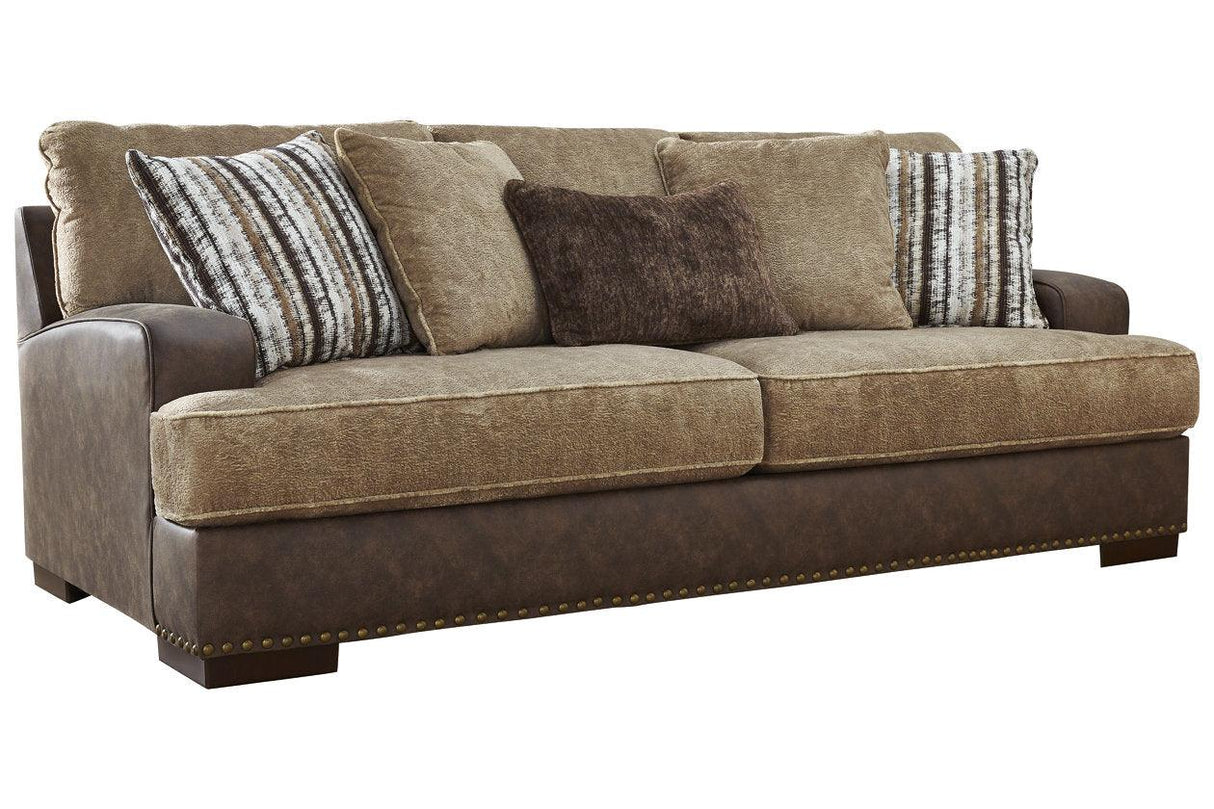 Alesbury Chocolate Sofa by Ashley at Eve Furniture