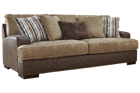 Alesbury Chocolate Sofa by Ashley at Eve Furniture