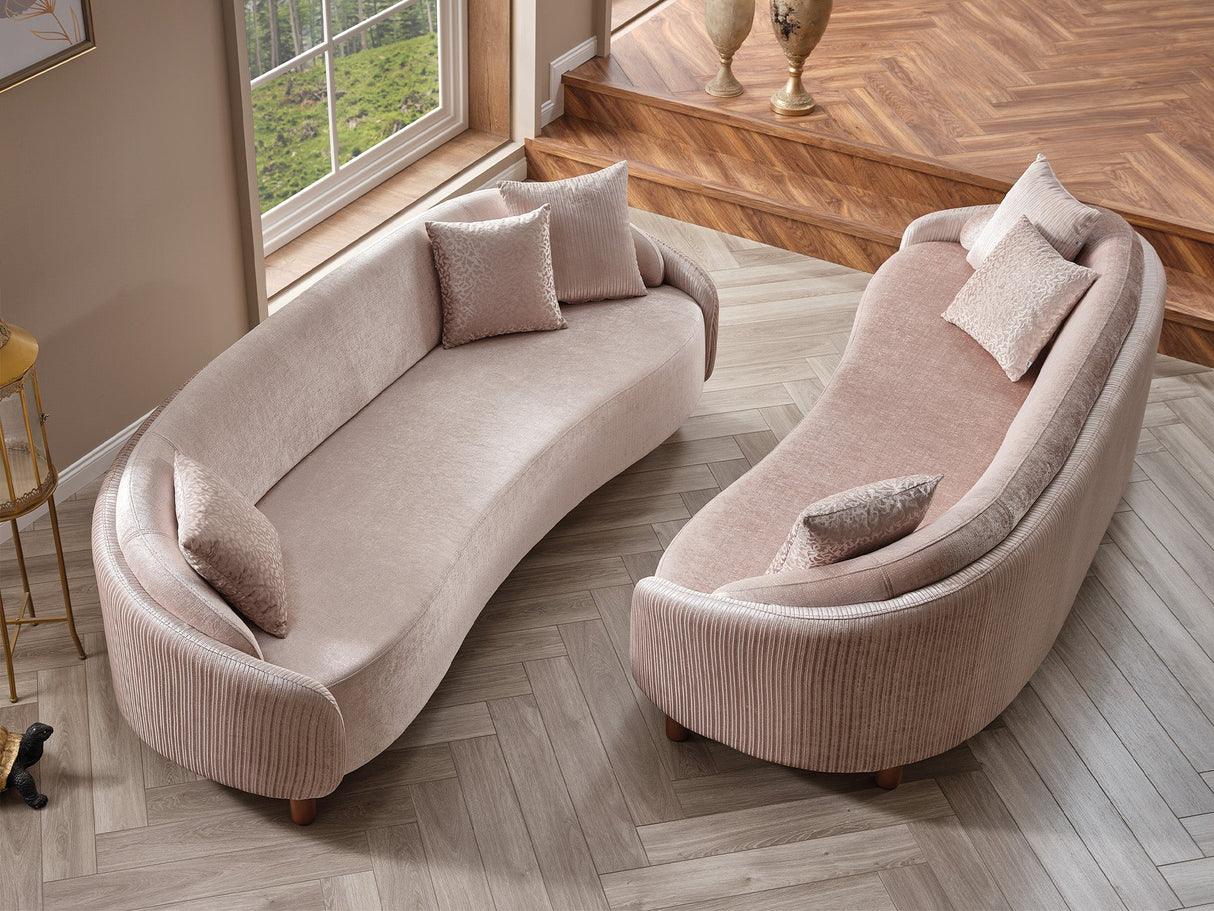 Alessa 4-pieces (2 Sofa & 2 Chair) Livingroom Set Cream by Furnia at Eve Furniture
