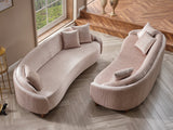 Alessa 4-pieces (2 Sofa & 2 Chair) Livingroom Set Cream by Furnia at Eve Furniture