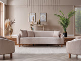 Alessa 4-pieces (2 Sofa & 2 Chair) Livingroom Set Cream by Furnia at Eve Furniture