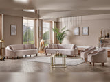 Alessa 4-pieces (2 Sofa & 2 Chair) Livingroom Set Cream by Furnia at Eve Furniture