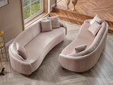 Alessa Cream Stationary Sofa by Furnia at Eve Furniture