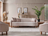 Alessa Cream Stationary Sofa by Furnia at Eve Furniture