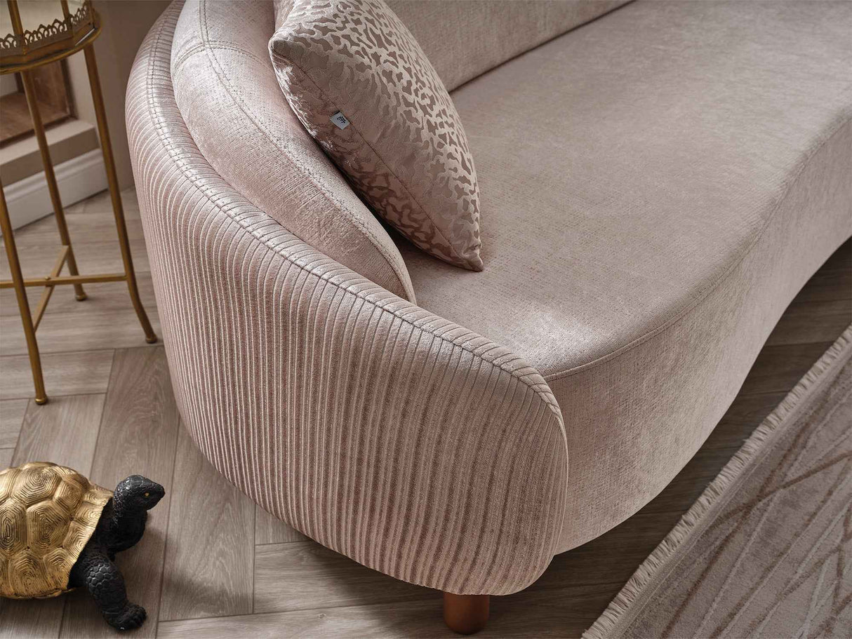 Alessa Cream Stationary Sofa by Furnia at Eve Furniture
