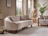 Alessa Cream Stationary Sofa by Furnia at Eve Furniture