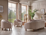 Alessa Cream Stationary Sofa by Furnia at Eve Furniture