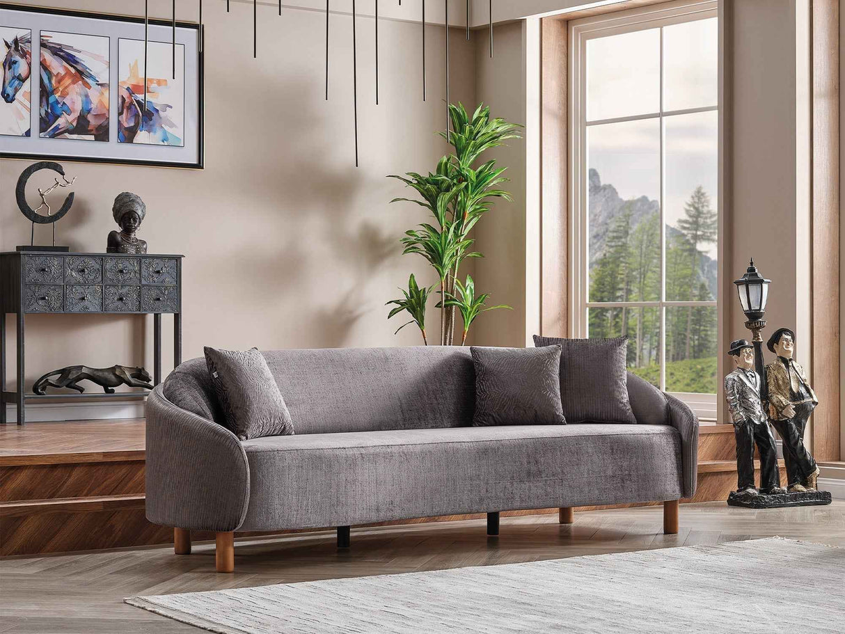 Alessa Grey Stationary Sofa by Furnia at Eve Furniture