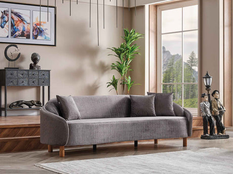 Alessa Grey Stationary Sofa by Furnia at Eve Furniture