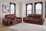 Alessandro Garnet Dual Power Leather Reclining Living Room Set by Ashley at Eve Furniture