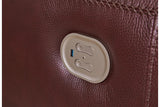 Alessandro Garnet Dual Power Leather Reclining Sofa by Ashley at Eve Furniture