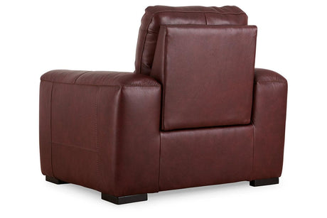 Alessandro Garnet Oversized Dual Power Leather Recliner by Ashley at Eve Furniture
