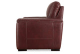 Alessandro Garnet Oversized Dual Power Leather Recliner by Ashley at Eve Furniture