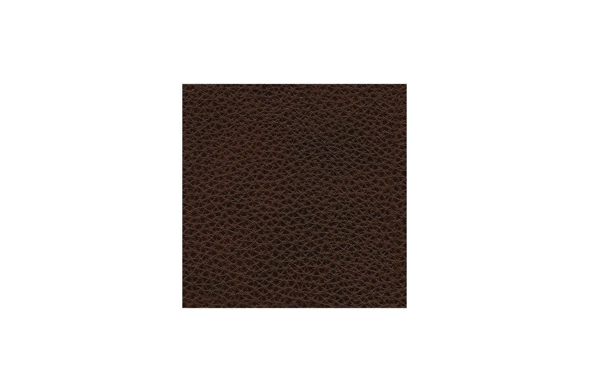 Alessandro Walnut Dual Power Leather Reclining Loveseat with Console by Ashley at Eve Furniture