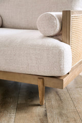 Alesund Beige/Light Oak Sofa & Loveseat by Furniture of America at Eve Furniture