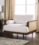 Alesund Beige/Walnut Chair by Furniture of America at Eve Furniture