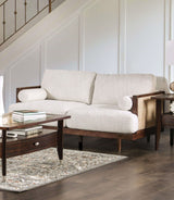 Alesund Beige/Walnut Sofa & Loveseat by Furniture of America at Eve Furniture