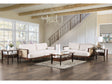 Alesund Beige/Walnut Sofa & Loveseat by Furniture of America at Eve Furniture