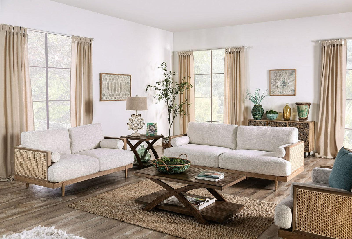 Alesund Light Oak/Beige Sofa by Furniture of America at Eve Furniture