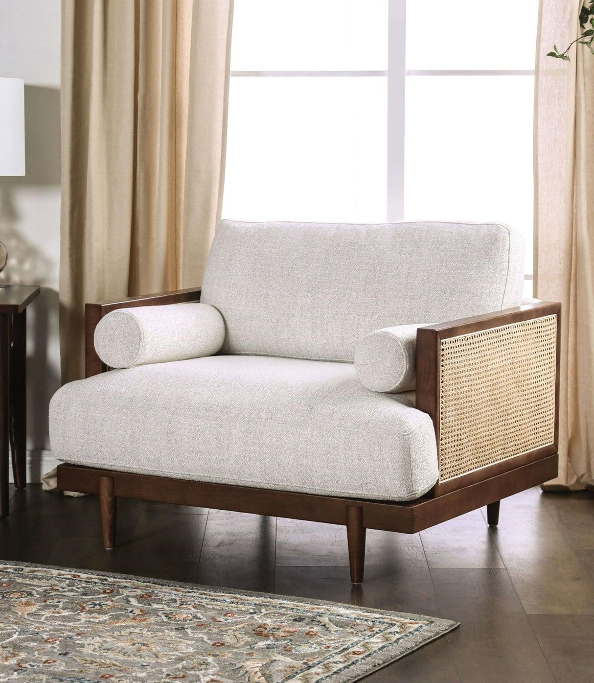 Alesund Beige/Walnut Chair by Furniture of America at Eve Furniture