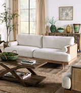 Alesund Light Oak/Beige Sofa by Furniture of America at Eve Furniture