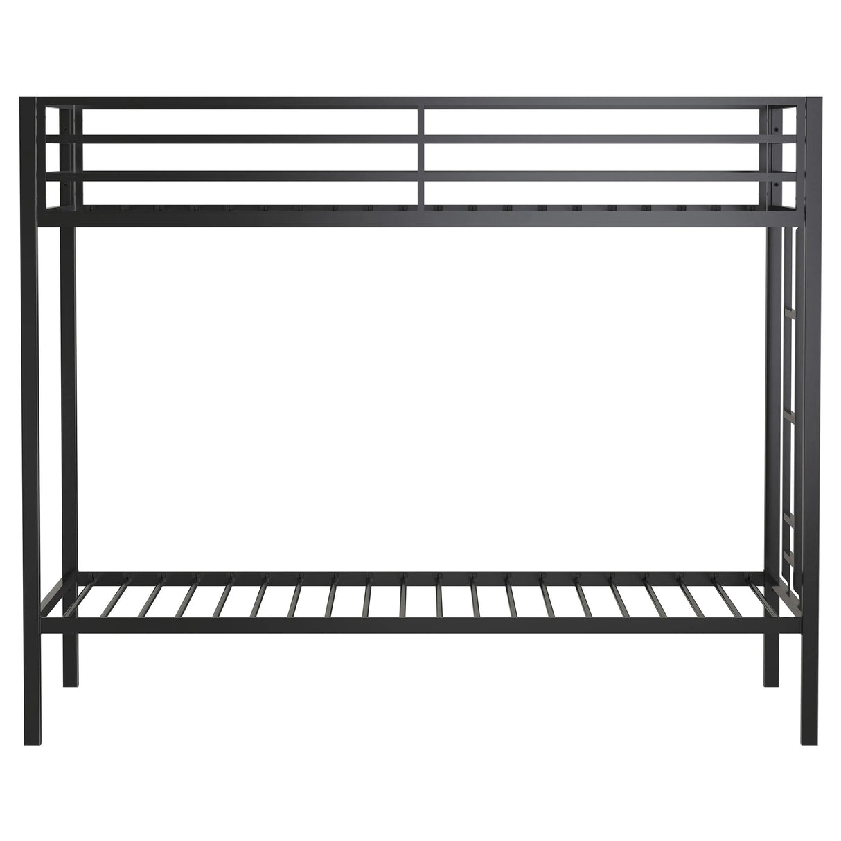 Alevera Black Metal Twin Over Twin Bunk Bed with Ladder by Coaster at Eve Furniture