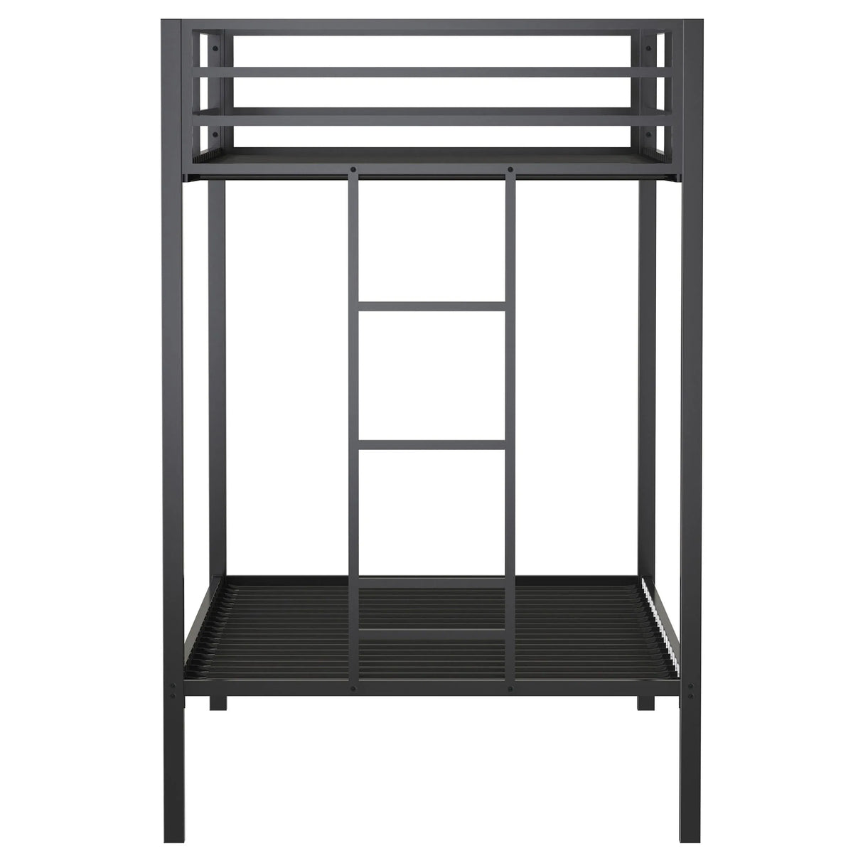 Alevera Black Metal Twin Over Twin Bunk Bed with Ladder by Coaster at Eve Furniture