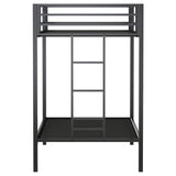 Alevera Black Metal Twin Over Twin Bunk Bed with Ladder by Coaster at Eve Furniture