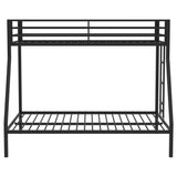 Alevera Metal Twin Over Full Bunk Bed with Ladder Black by Coaster at Eve Furniture