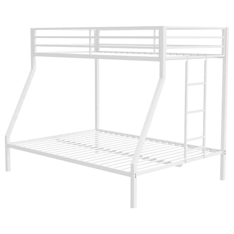 Alevera Metal Twin Over Full Bunk Bed with Ladder White by Coaster at Eve Furniture