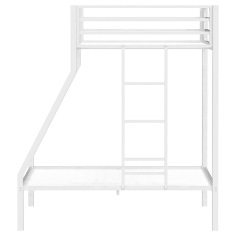 Alevera Metal Twin Over Full Bunk Bed with Ladder White by Coaster at Eve Furniture
