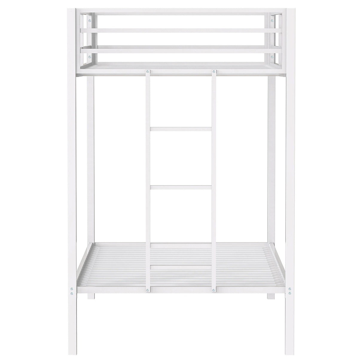 Alevera Metal Twin Over Twin Bunk Bed with Ladder White by Coaster at Eve Furniture