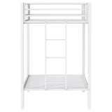 Alevera Metal Twin Over Twin Bunk Bed with Ladder White by Coaster at Eve Furniture