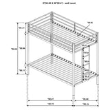 Alevera Metal Twin Over Twin Bunk Bed with Ladder White by Coaster at Eve Furniture