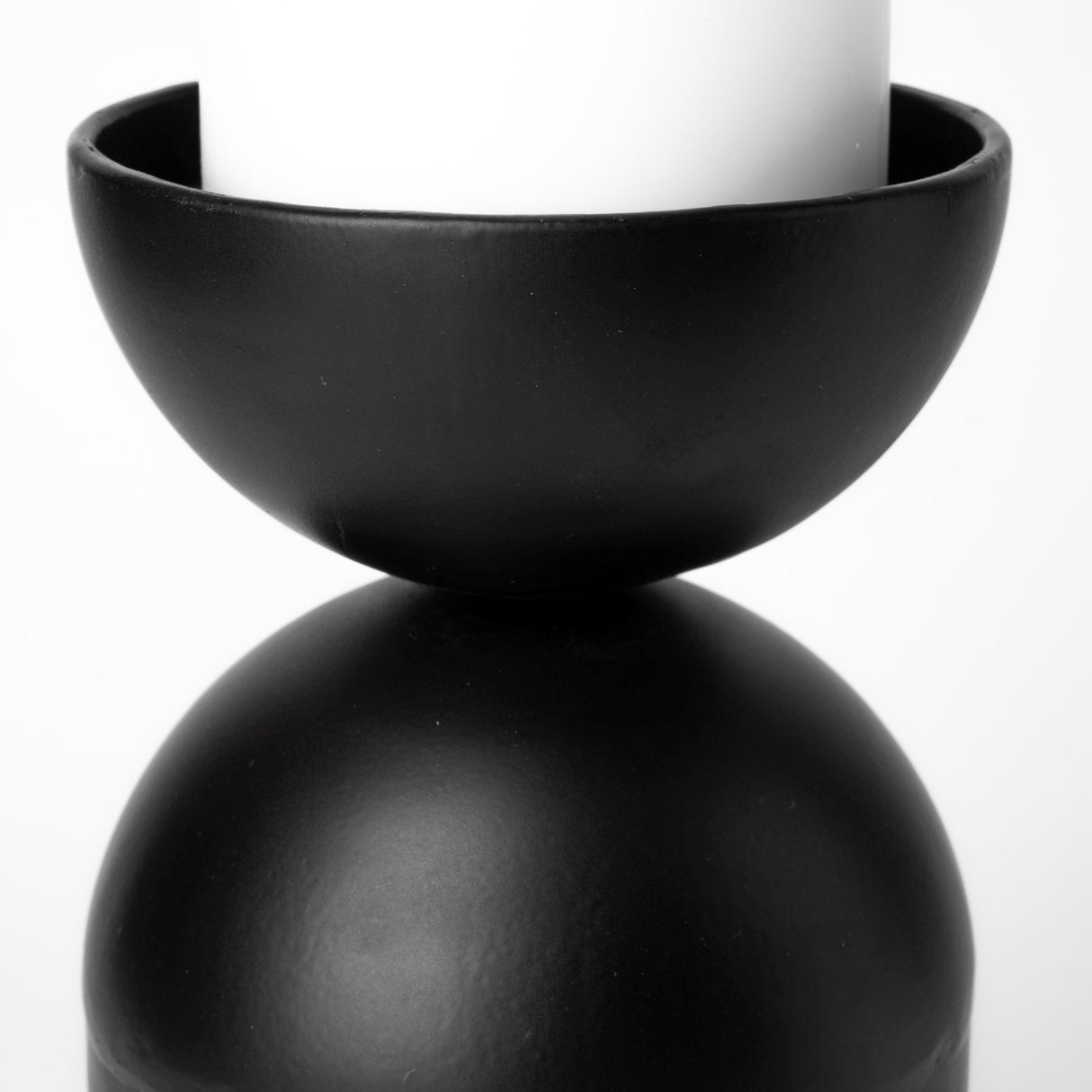 Alex Large Black Metal Cylindrical Table Candle Holder by Mercana at Eve Furniture