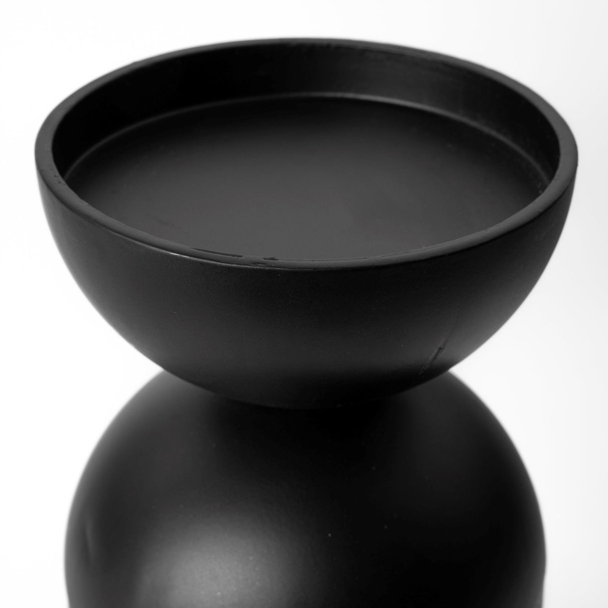 Alex Large Black Metal Cylindrical Table Candle Holder by Mercana at Eve Furniture