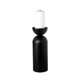 Alex Large Black Metal Cylindrical Table Candle Holder by Mercana at Eve Furniture